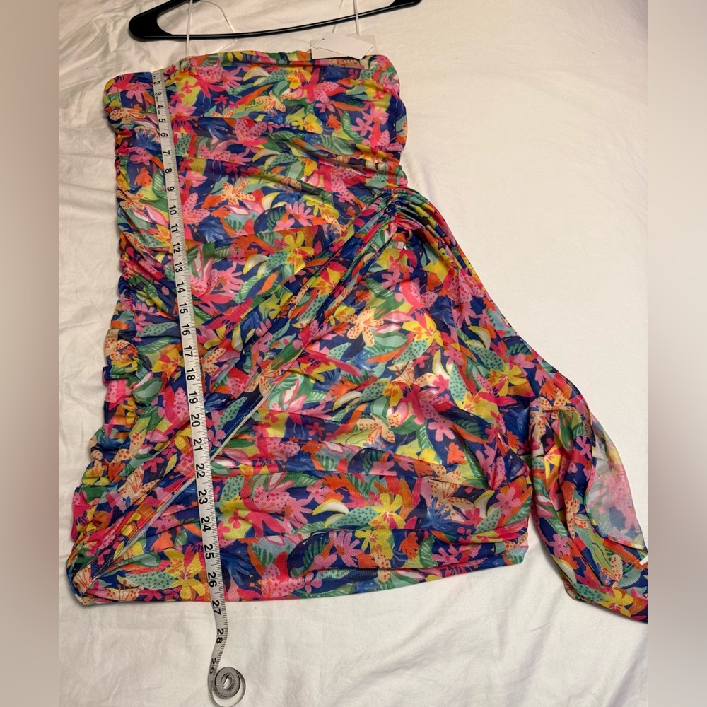 Amanda Uprichard Anja Strapless Ruched Mini Dress Paradiso Large NWT - Picture 11 of 14